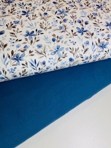 baumwolljersey stoffe blaue blumen